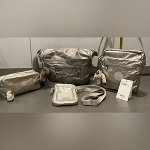 **KIPLING METALLIC BUNDLE**4 BAGS*** Authentic Kipling Metallic Bundle!